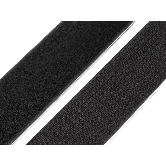 Taśma rzep samoprzylepna komplet (haczyk+pętelka) szerokość 50 mm - Czarny (25 Metry) Taśma rzep samoprzylepna komplet (haczyk+pętelka) szerokość 50 mm - Czarny (25 Metry)