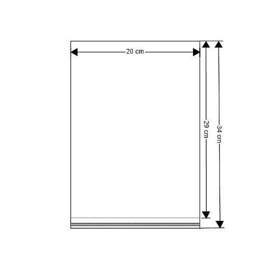 Cellophanbeutel mit klebestreifen 20 x 29 cm - Transparent (7600 Stücke) Cellophanbeutel mit klebestreifen 20 x 29 cm - Transparent (7600 Stücke)