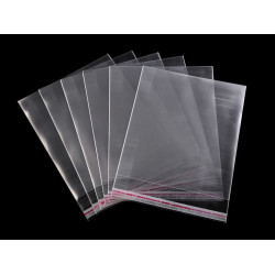 Torby foliowe z paskiem klejącym 13x14,5 cm - Transparent (100 Sztuki)