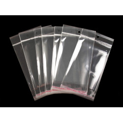 Torebki foliowe z paskiem klejącym i zawieszką 10x13,5 cm - Transparent (100 Sztuki)