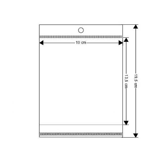Torebki foliowe z paskiem klejącym i zawieszką 10x13,5 cm - Transparent (1000 Sztuki) Torebki foliowe z paskiem klejącym i zawieszką 10x13,5 cm - Transparent (1000 Sztuki)