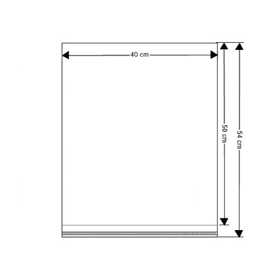 Torby foliowe z paskiem klejącym 40x50 cm - Transparent (100 Sztuki) Torby foliowe z paskiem klejącym 40x50 cm - Transparent (100 Sztuki)