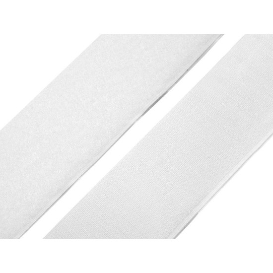 Taśma rzep samoprzylepna komplet (haczyk+pętelka) szerokość 50 mm - White (25 Metry) Taśma rzep samoprzylepna komplet (haczyk+pętelka) szerokość 50 mm - White (25 Metry)