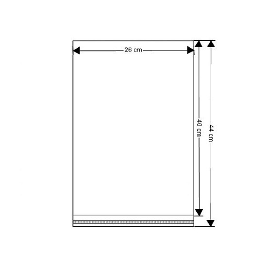 Torby foliowe z paskiem klejącym 26x40 cm - Transparent (100 Sztuki) Torby foliowe z paskiem klejącym 26x40 cm - Transparent (100 Sztuki)