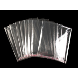 Torby foliowe z paskiem klejącym 20x20 cm - Transparent (100 Sztuki)