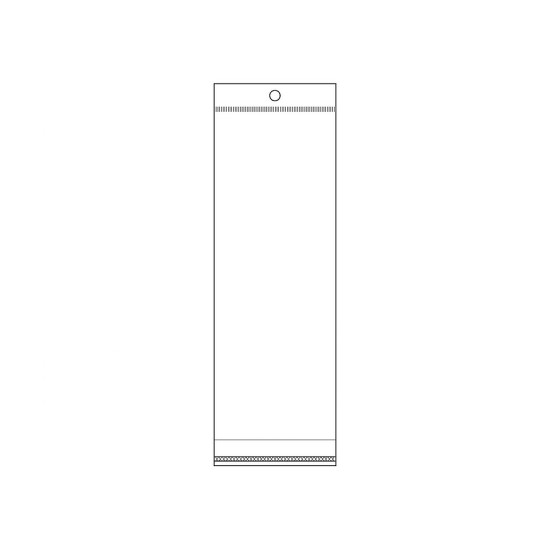 Torebki foliowe z paskiem klejącym i zawieszką 7x22 cm - Transparent (100 Sztuki) Torebki foliowe z paskiem klejącym i zawieszką 7x22 cm - Transparent (100 Sztuki)