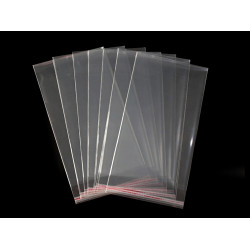 Clear plastic self-adhesive seal bags 14x25 cm - Transparent (100 Pieces)