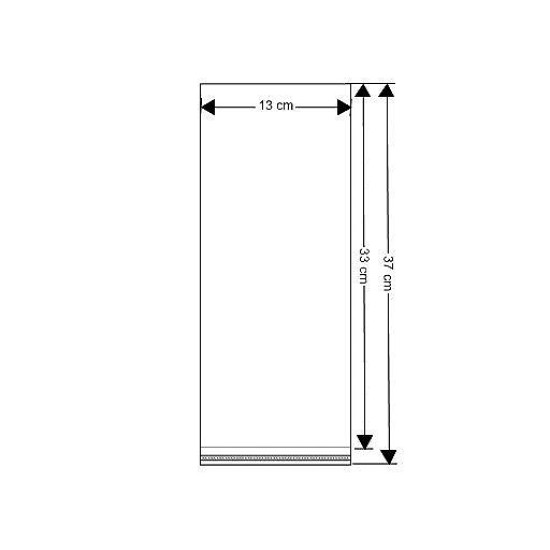 Clear plastic self-adhesive seal bags 13x33 cm - Transparent (100 Pieces) Clear plastic self-adhesive seal bags 13x33 cm - Transparent (100 Pieces)