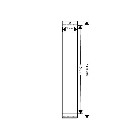 Torebki foliowe z paskiem klejącym i zawieszką 7x45 cm - Transparent (100 Sztuki) Torebki foliowe z paskiem klejącym i zawieszką 7x45 cm - Transparent (100 Sztuki)