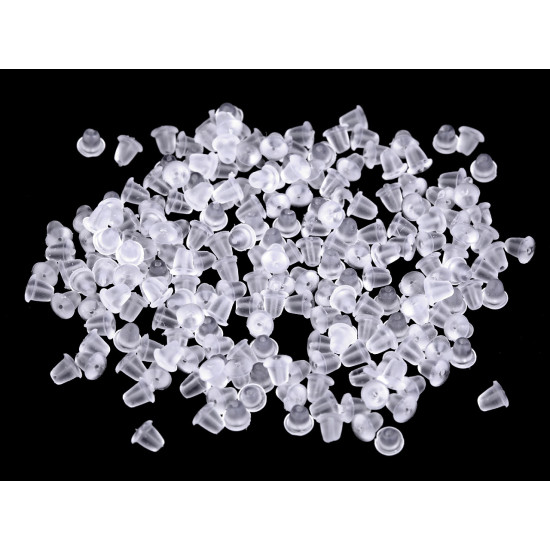 Zatyczki do kolczyków 3x5 mm - Transparent (5 Gramy) Zatyczki do kolczyków 3x5 mm - Transparent (5 Gramy)