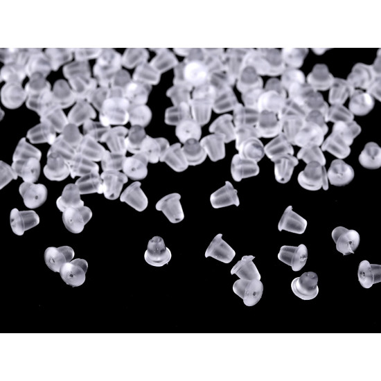 Zatyczki do kolczyków 3x5 mm - Transparent (5 Gramy) Zatyczki do kolczyków 3x5 mm - Transparent (5 Gramy)