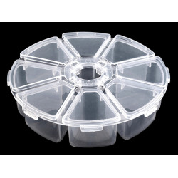 Plastic beads box ø10 cm - Transparent (1 Piece)