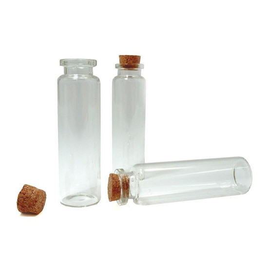 Glasfläschchen mit kork 20x75 - Transparent (400 Fläschchen) Glasfläschchen mit kork 20x75 - Transparent (400 Fläschchen)