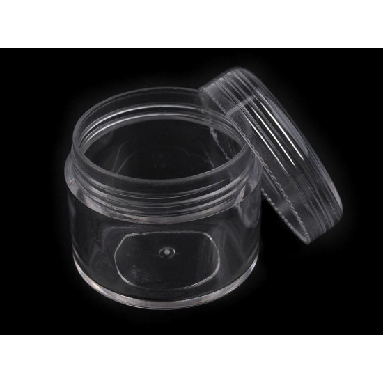 Barattolino in plastica trasparente, dimensioni: 3,2 x 3,8 cm con coperchio a vite - Trasparente (120 Pezzi) Barattolino in plastica trasparente, dimensioni: 3,2 x 3,8 cm con coperchio a vite - Trasparente (120 Pezzi)