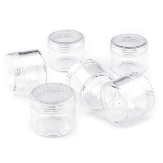 Barattolino in plastica trasparente, dimensioni: 3,2 x 3,8 cm con coperchio a vite - Trasparente (120 Pezzi) Barattolino in plastica trasparente, dimensioni: 3,2 x 3,8 cm con coperchio a vite - Trasparente (120 Pezzi)