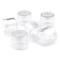 Barattolino in plastica trasparente, dimensioni: 3,2 x 3,8 cm con coperchio a vite - Trasparente (12 Pezzi)