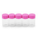 Buteleczka szklana 20x40 mm z plastikową nakrętką - Różowy (100 Fiolki) Buteleczka szklana 20x40 mm z plastikową nakrętką - Różowy (100 Fiolki)