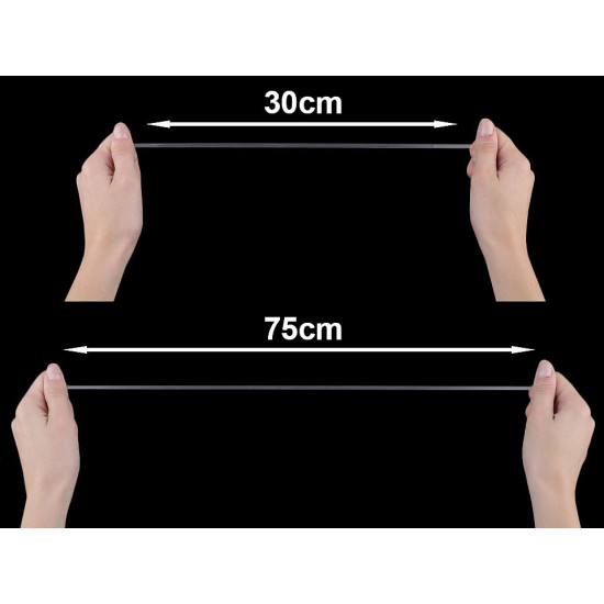 Bande élastique transparente en silicone, largeur 4 mm - Transparent (100 Mètres) Bande élastique transparente en silicone, largeur 4 mm - Transparent (100 Mètres)