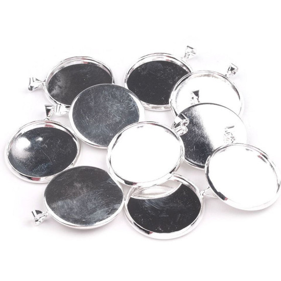 Anhänger mit fassung ø25 mm glatt, rohling - Platine (1 Stück) Anhänger mit fassung ø25 mm glatt, rohling - Platine (1 Stück)