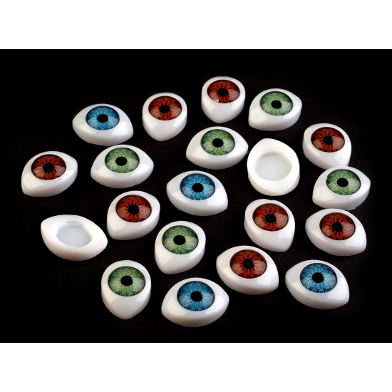 Oval plastic doll eyes 12x17 mm - Green (20 Pieces)