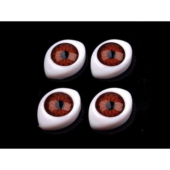 Oval plastic doll eyes 12x17 mm - Green (20 Pieces)