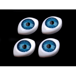 Oval plastic doll eyes 12x17 mm - Blue (120 Pieces)