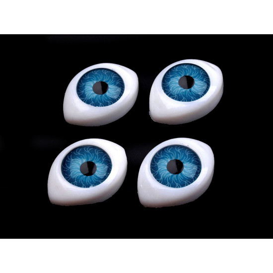 Oval plastic doll eyes 12x17 mm - Green (20 Pieces)