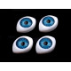 Oval plastic doll eyes 12x17 mm - Green (20 Pieces)