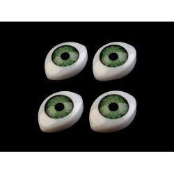 Oval plastic doll eyes 12x17 mm - Green (120 Pieces)