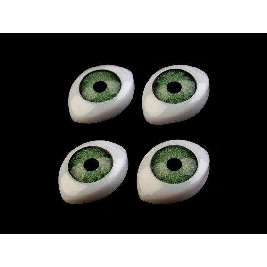 Oval plastic doll eyes 12x17 mm - Green (20 Pieces)