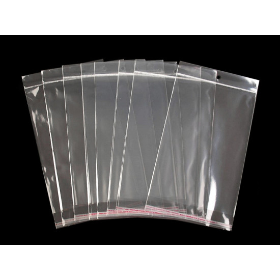 Torebki foliowe z paskiem klejącym i zawieszką 17x25,5 - 26 cm - Transparent (500 Sztuki) Torebki foliowe z paskiem klejącym i zawieszką 17x25,5 - 26 cm - Transparent (500 Sztuki)