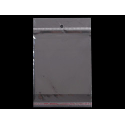 Torebki foliowe z paskiem klejącym i zawieszką 13x14 cm - Transparent (100 Sztuki)