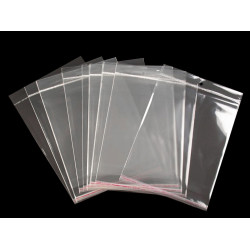 Torebki foliowe z paskiem klejącym i zawieszką 20x24 cm - Transparent (100 Sztuki)
