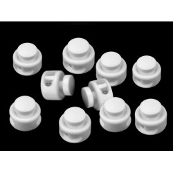 Stopery z dwiema dziurkami 13x15 mm okrągłe - White (10 Sztuki)