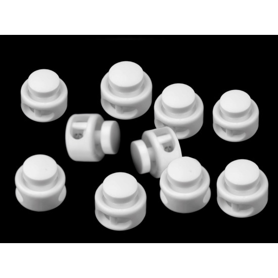 Stopery z dwiema dziurkami 13x15 mm okrągłe - Transparent (10 Sztuki) Stopery z dwiema dziurkami 13x15 mm okrągłe - Transparent (10 Sztuki)