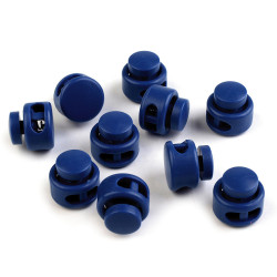 Stopery z dwiema dziurkami 13x15 mm okrągłe - Błękit pruski (10 Sztuki)