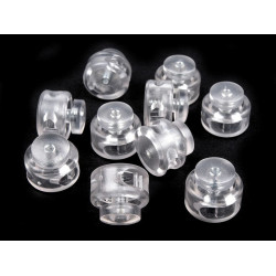 Stopery z dwiema dziurkami 13x15 mm okrągłe - Transparent (10 Sztuki)