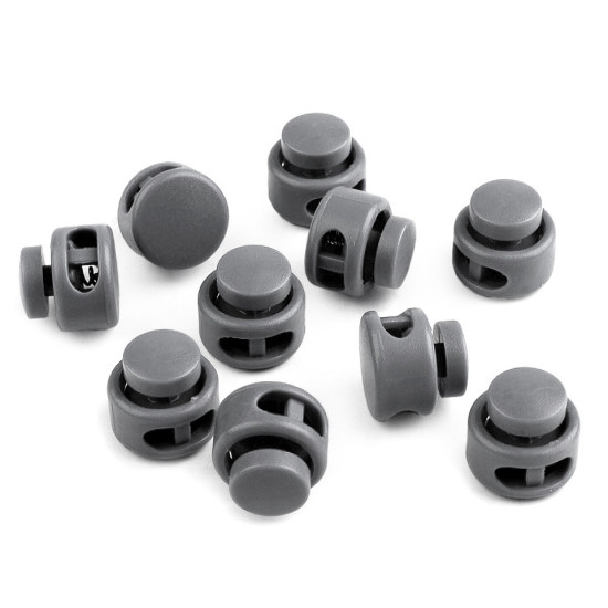 Stopery z dwiema dziurkami 13x15 mm okrągłe - Transparent (10 Sztuki) Stopery z dwiema dziurkami 13x15 mm okrągłe - Transparent (10 Sztuki)