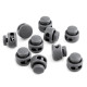Stopery z dwiema dziurkami 13x15 mm okrągłe - Transparent (10 Sztuki) Stopery z dwiema dziurkami 13x15 mm okrągłe - Transparent (10 Sztuki)