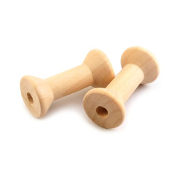Bobine in legno naturale, dimensioni: 2 x 4 cm - Luce naturale (200 Pezzi)