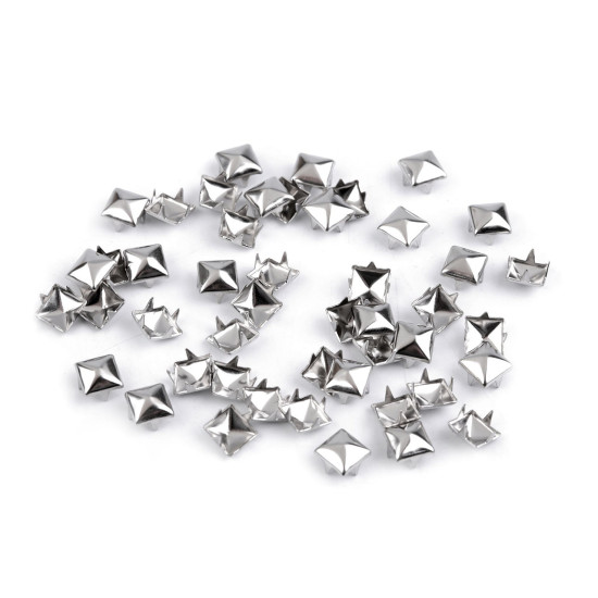 Ćwieki ze stali nierdzewnej 7x7mm piramidki - Czarny nikiel (50 Sztuki) Ćwieki ze stali nierdzewnej 7x7mm piramidki - Czarny nikiel (50 Sztuki)
