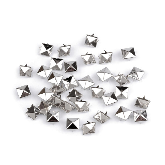 Ćwieki ze stali nierdzewnej 12x12mm piramidki - Czarny nikiel (50 Sztuki) Ćwieki ze stali nierdzewnej 12x12mm piramidki - Czarny nikiel (50 Sztuki)