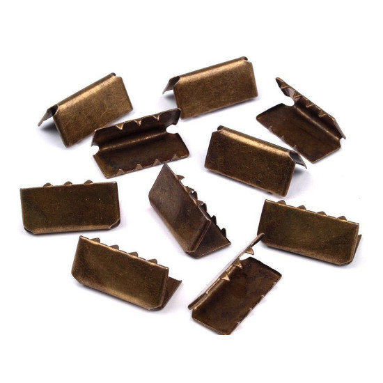 Metal crimp end / end tip for flat cord, width 20 mm - Nickel (100 Pieces) Metal crimp end / end tip for flat cord, width 20 mm - Nickel (100 Pieces)
