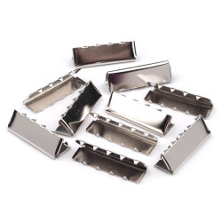 Metal crimp end /  end tip for flat cord, width 30 mm - Nickel (10 Pieces)