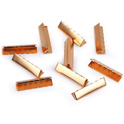 Metal crimp end /  end tip for flat cord, width 40 mm - Gold (10 Pieces)