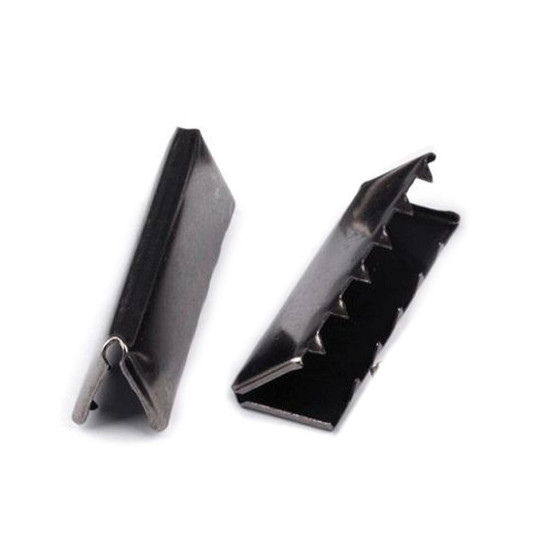 Metal crimp end / end tip for flat cord, width 40 mm - Nickel (10 Pieces) Metal crimp end / end tip for flat cord, width 40 mm - Nickel (10 Pieces)
