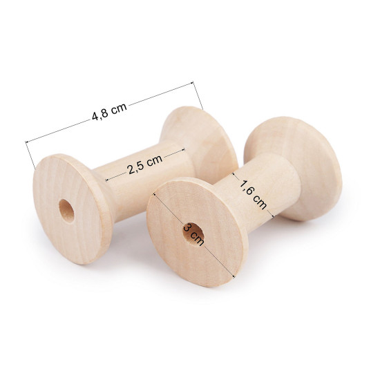 Bobina in legno naturale, dimensioni: 3 x 4,8cm - Luce naturale (15 Pezzi) Bobina in legno naturale, dimensioni: 3 x 4,8cm - Luce naturale (15 Pezzi)