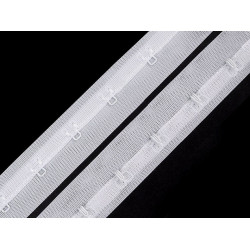 Haftki na taśmie poliestrowej szerokość 25mm jednorzędowe - White (1 Metr)