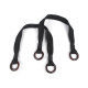 Braided purse / handbag handle with rings length 54 cm - Black (2 Pieces) Braided purse / handbag handle with rings length 54 cm - Black (2 Pieces)