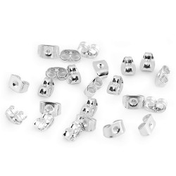 Earring stoppers 4x6 mm - Silver (250 Pieces)